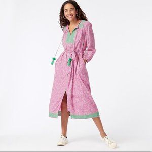 J. Crew | Belted Tunic Dress in Pink Vines Block Print